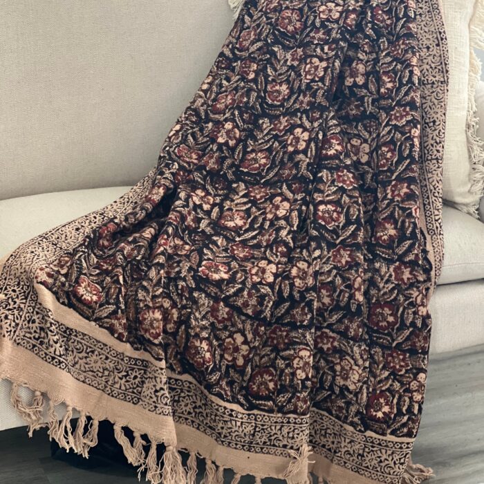 Brown Floral Blanket