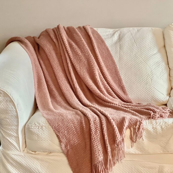 Dusty Rose Pink Throw Blanket