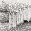 100% Recycled Cotton Beige Throw Blanket