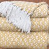 100% Recycled Cotton Yellow Throw Blanket