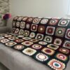 Afghan Couch Throw Crochet Retro Granny Blanket Stylish Bedspread Unisex Tv Blanket