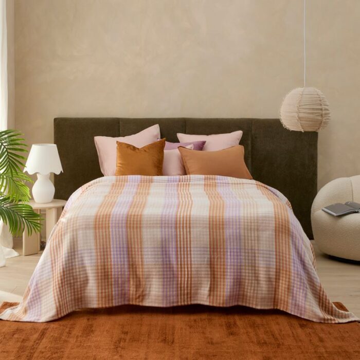 Alexia Natural Check Blanket