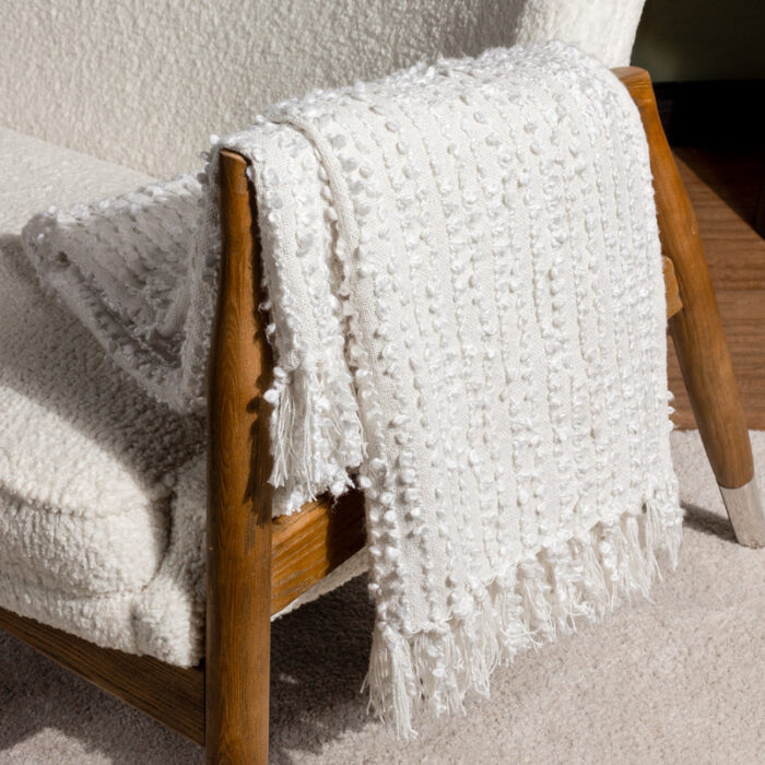 Arvo Woven Tasselled Throw Natural