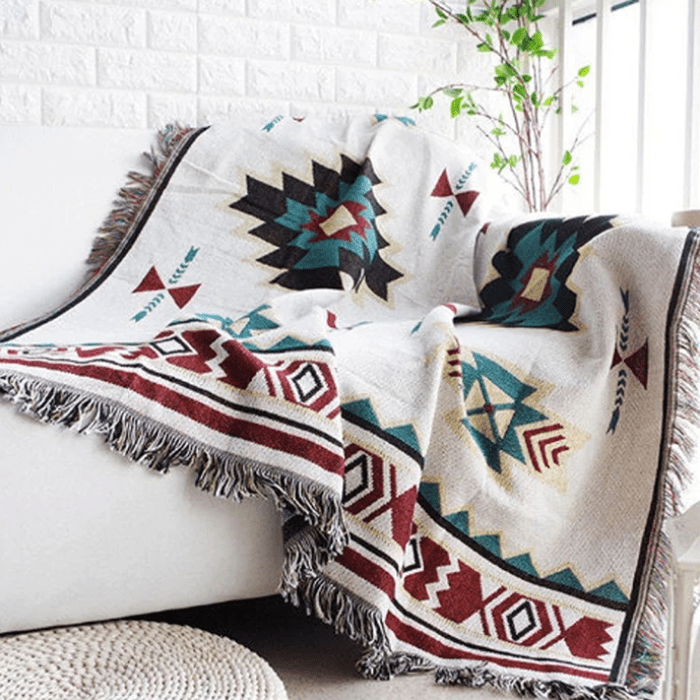 Aztec Tribal Pattern Cotton Throw