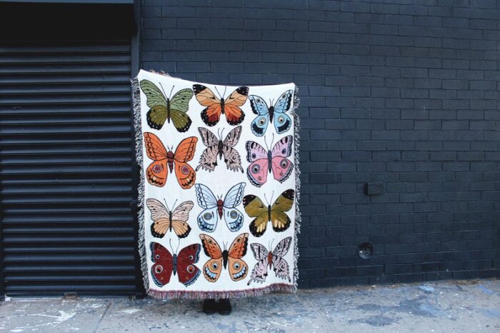 Butterfly and Moth Tapestry Blanket - Cotton Throws - Housewarming Gift - Bohemian Colorful Home Decor