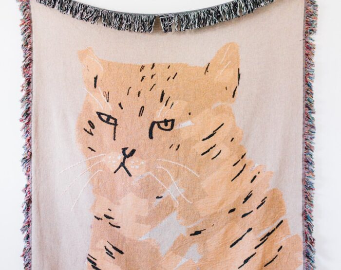 Cat Throw Blanket: Cute & Funny Woven Cotton Throw For Pet Lovers