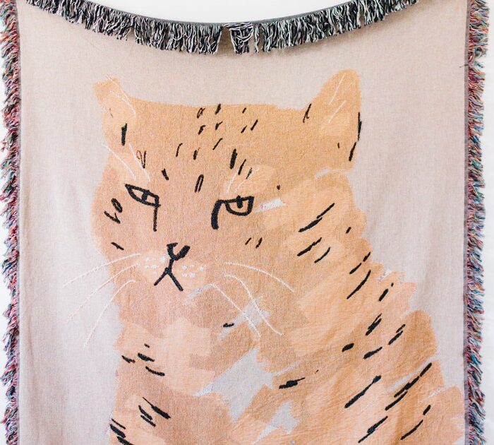 Cat Throw Blanket: Cute & Funny Woven Cotton Throw For Pet Lovers