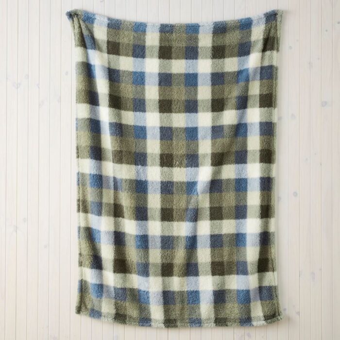 Cloud Green Check Throw