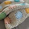 Colorful Daisy Blanket Pastel Colors Nursery Decor Handmade Crochet Gift Afghan Soft Throw Retro Granny Blanket Baby Stroller