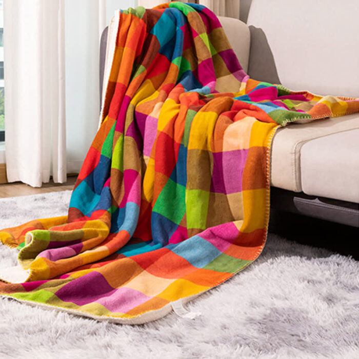 Colorful Plaid Pattern Thick Throw Blanket