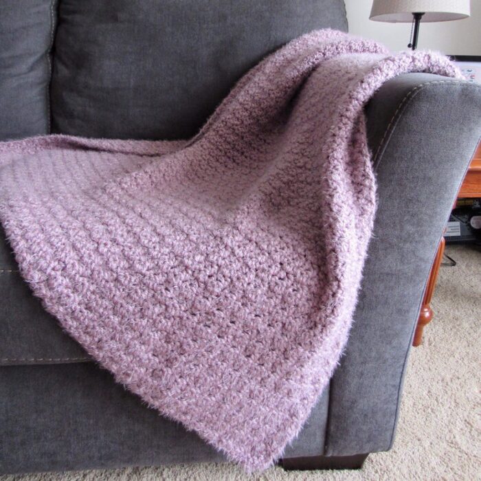 Crochet Blanket Pattern - Coziness Is A Mood Throw Bulky Weight Yarn 10 Blanket Sizes Lemon Peel Stitch