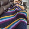 Crochet Blanket Pattern - The Summer Nights Blanket Double Crochet Striped Arrow Blanket