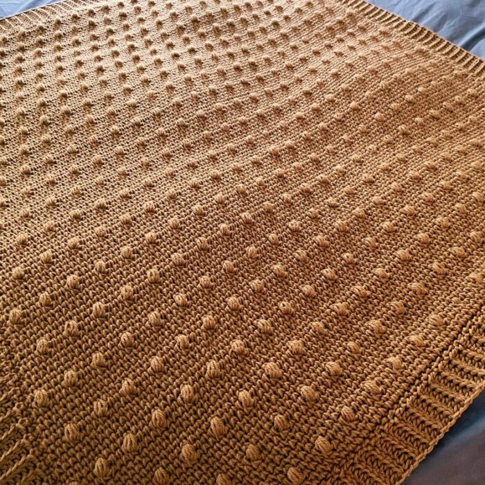 Crochet Pattern Blanket - Chocolate Dew Drops Blanket Intermediate Pattern Cozy Neutral Textured Knit-Like Blanket