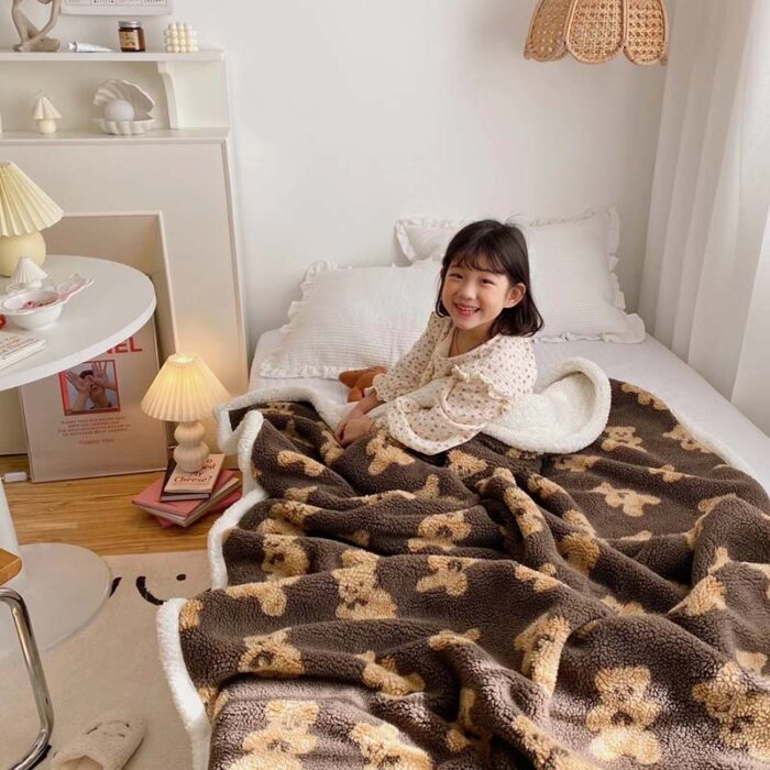 Cute Bear Reversible Throw Blanket