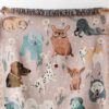 Dog Throw Blanket: Woven Cotton Throw