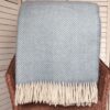 Duck Egg Blue Wool Blanket Throw