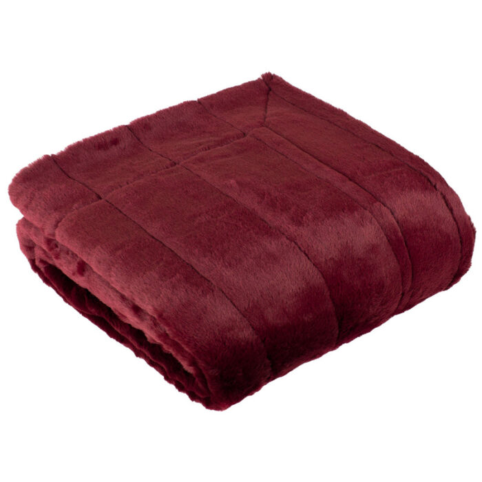 Empress Faux Fur Throw Ruby