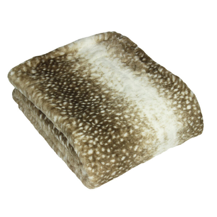 Fawn Faux Fur Throw Brown