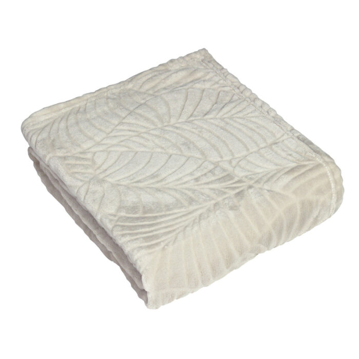 Folio Botanical Fleece Throw Ecru