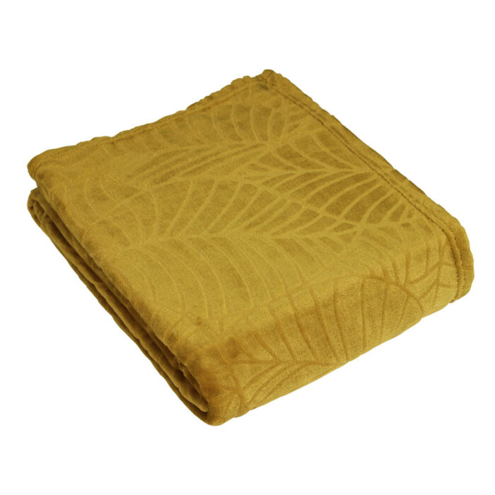 Folio Botanical Fleece Throw Mustard