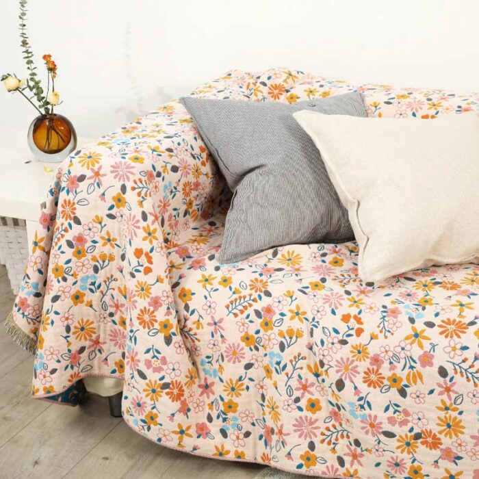 Garden Flower Tassels Blanket Sofa Cover