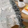 Grey Cats Blanket: Woven Cotton Throw