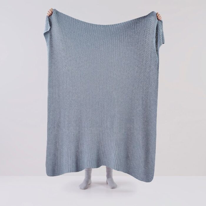 Hallstatt Light Denim Chunky Knit Throw