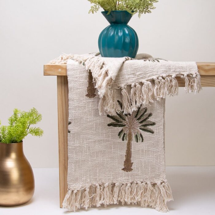 Green Palm Hand Woven Blanket