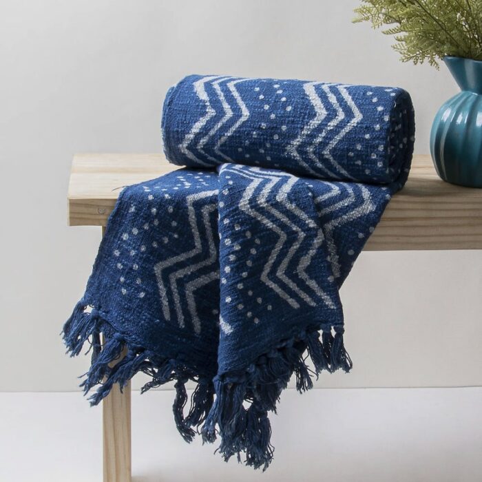 Indigo Hand Woven Blanket