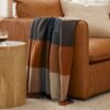 Holland Navy & Brown Wool Throw