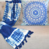 Indigo Tie And Dye Cotton Sluby Bohemian Throw