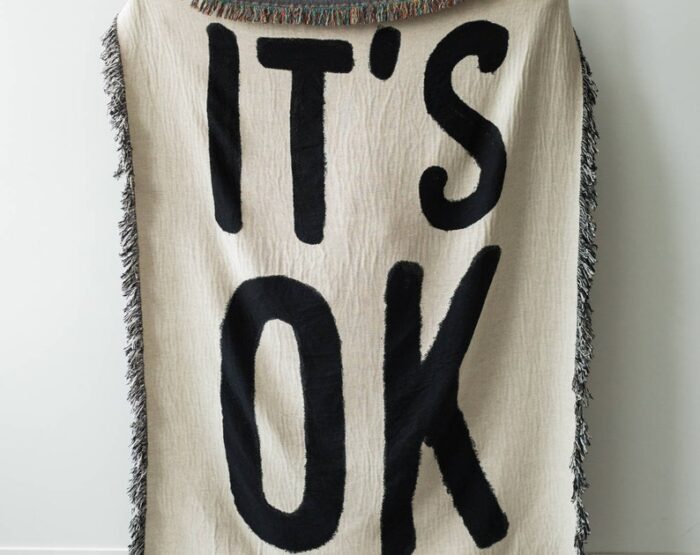 It Ok Woven Blanket: Cozy Comforting Gift