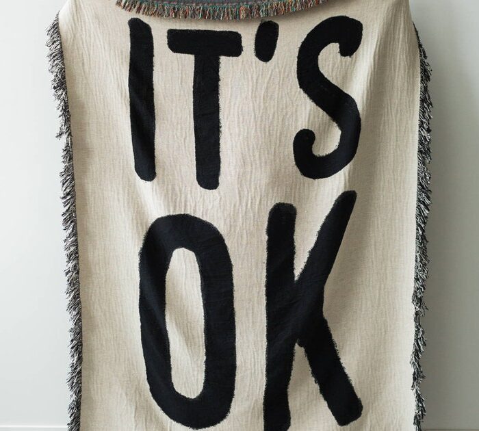 It Ok Woven Blanket: Cozy Comforting Gift