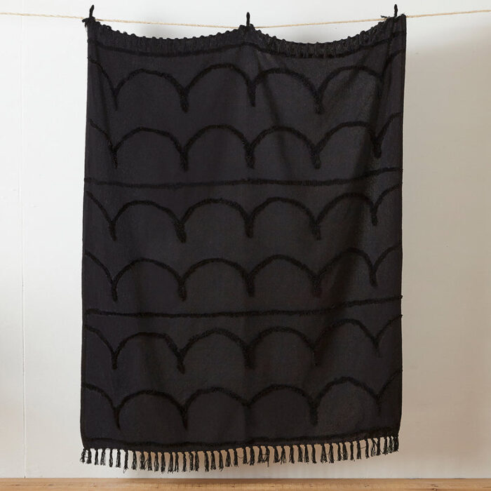 Jakarta Tufted Throw Black