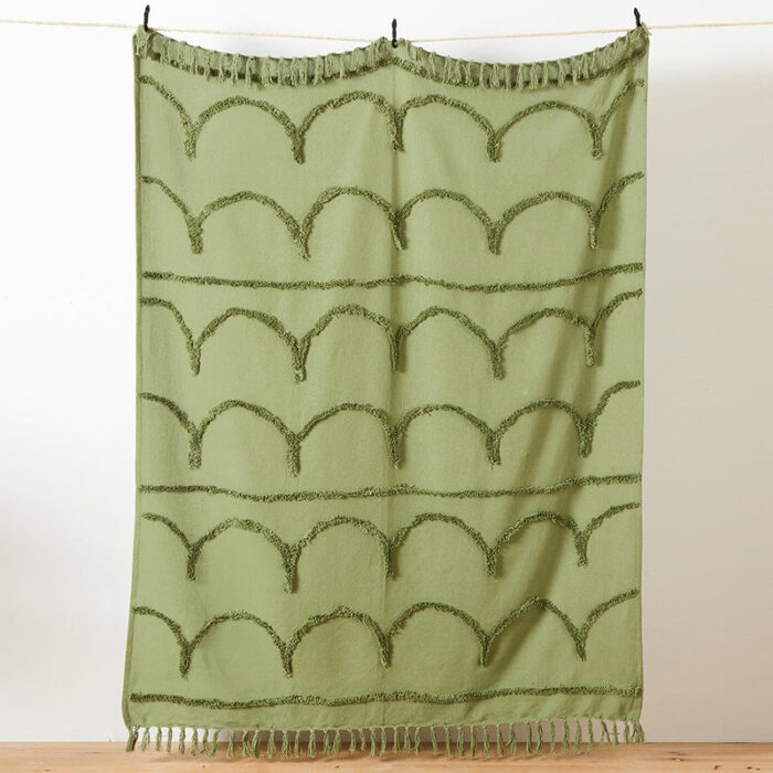 Jakarta Tufted Throw Moss Green