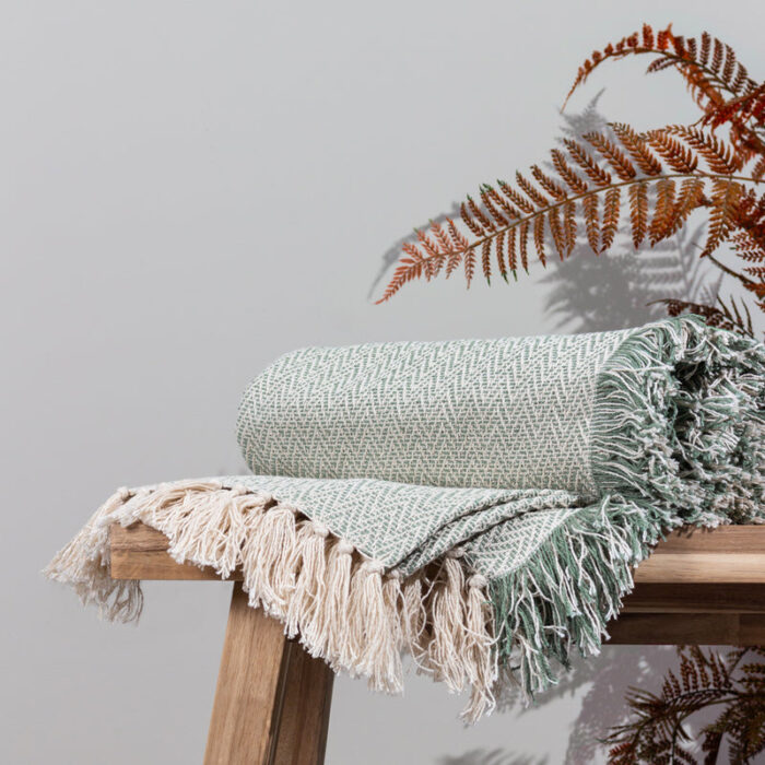 Jasper Herringbone Throw Sage