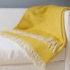 Large Yellow Wool Blanket Throw