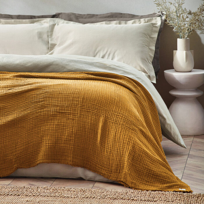 Lark Muslin Cotton Oversized Throw Cumin