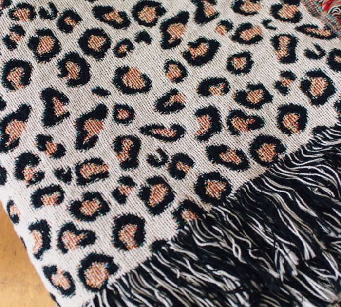 Leopard Print Blanket: Animal Pattern Woven Throw