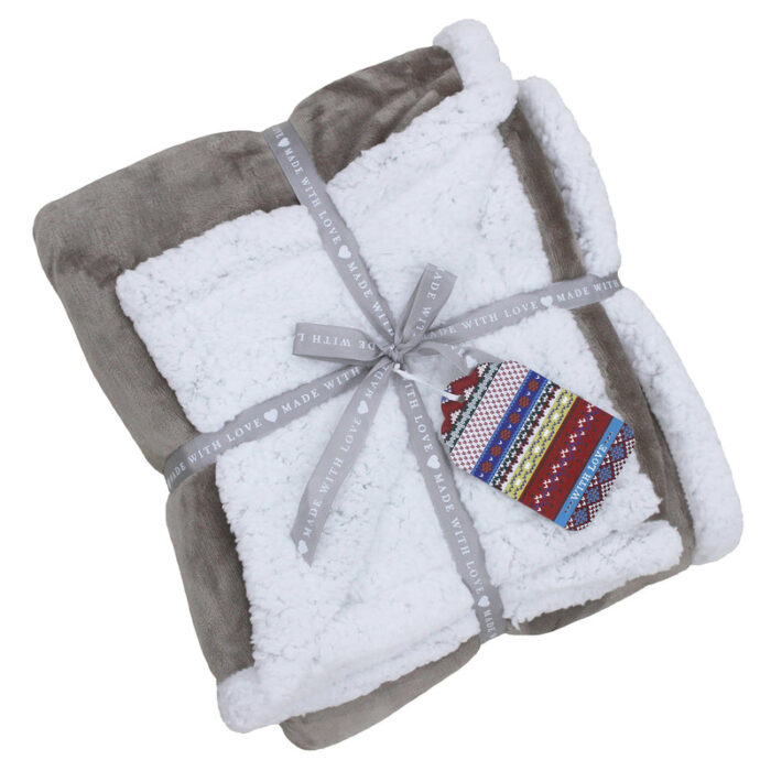 Lux Sherpa Fleece Throw Mocha