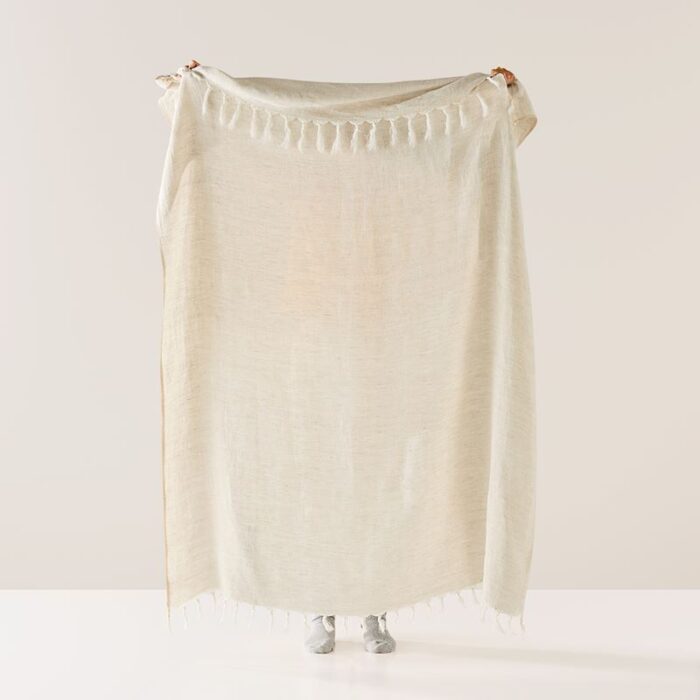 Malmo Natural Linen Throw