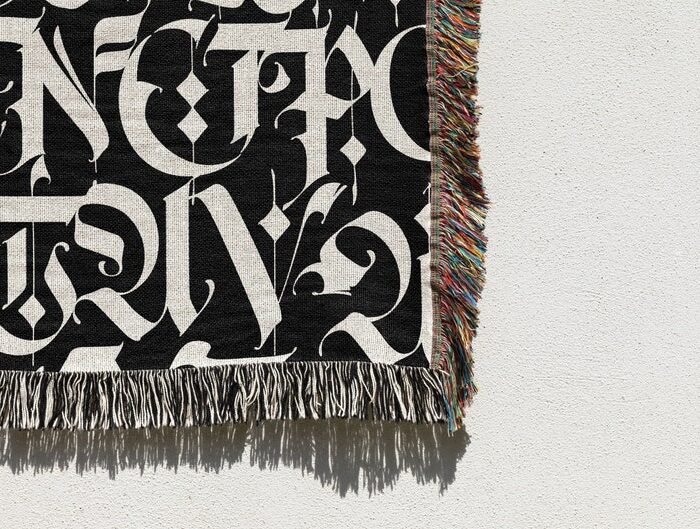 Modern Art Blanket: Calligraphy Blanket