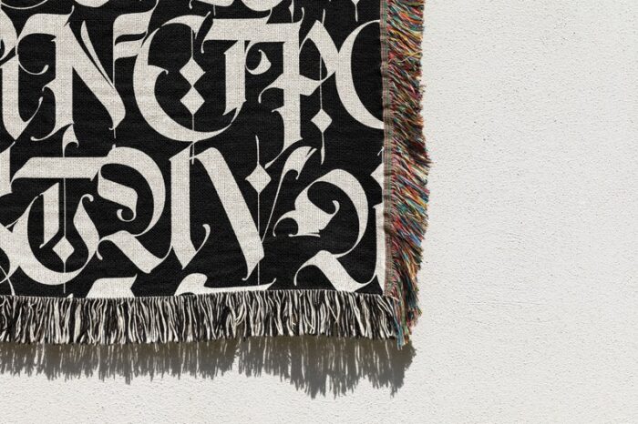 Modern Art Blanket: Calligraphy Blanket