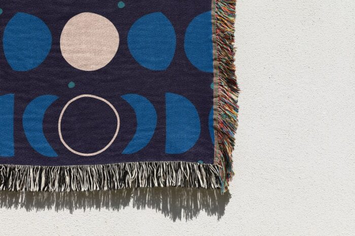 Moon Phases Blanket: Blue Blanket