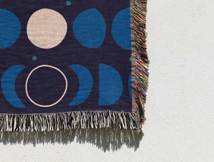 Moon Phases Blanket: Blue Blanket