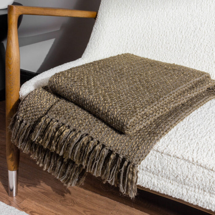 Morni Woven Fringed Throw Willow