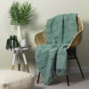 Motti Woven Tufted Stripe Throw Seafoam