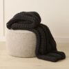 Newport Black Chunky Knit Throw