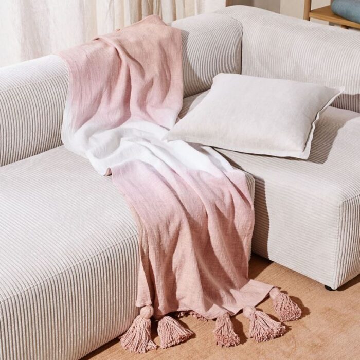 Nova Dusky Rose Dip Dye Throw