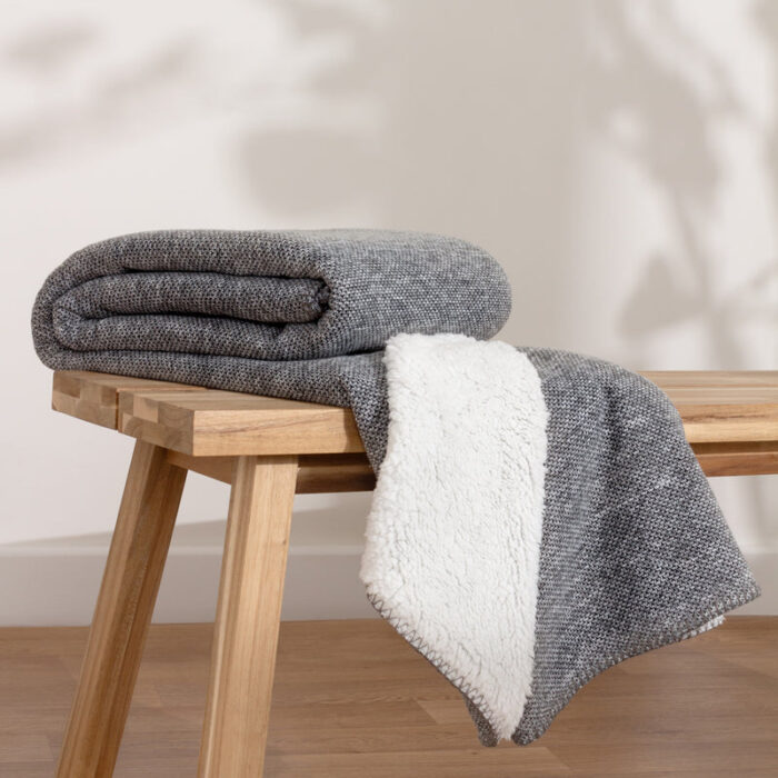 Nurrel Sherpa Throw Grey